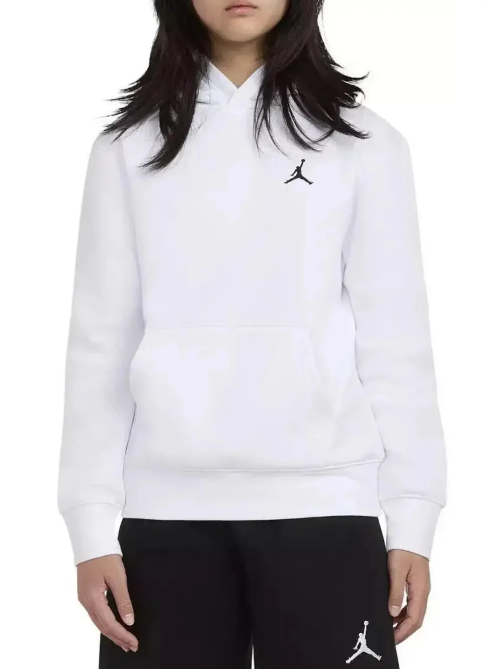 $50 NWT Nike Jordan Kid's Brooklyn Fleece Pullover Hoodie White  Small